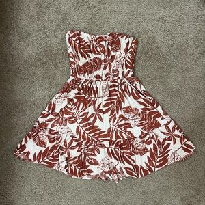 Windsor Women's Dress in Red and White Leaf Print